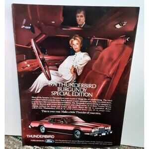 1974 Ford Thunderbird Burgundy Special Edition Car Original Print Ad 70s